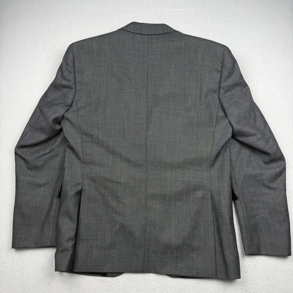Jack Victor Suit Jacket Mens 39R Gray Geometric Wool Orleans 2 Button Canada